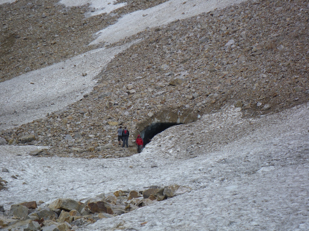 Glaciar tunnel at Mount Edith Cavell