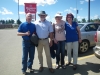 Lunch at Boston Pizza, from left: Cliff, Jag, Emma och Lilian