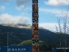 Totem pole at the Jasper train station