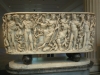 Marble sarcophagus Dionysos on the panther with his attendants.
